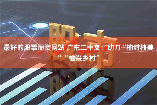 最好的股票配资网站 广东二十支：助力“柚甜柚美”“柚兴乡村”